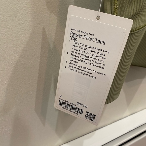 Lululemon Power Pivot Tank *Ribbed - Picture 4 of 4